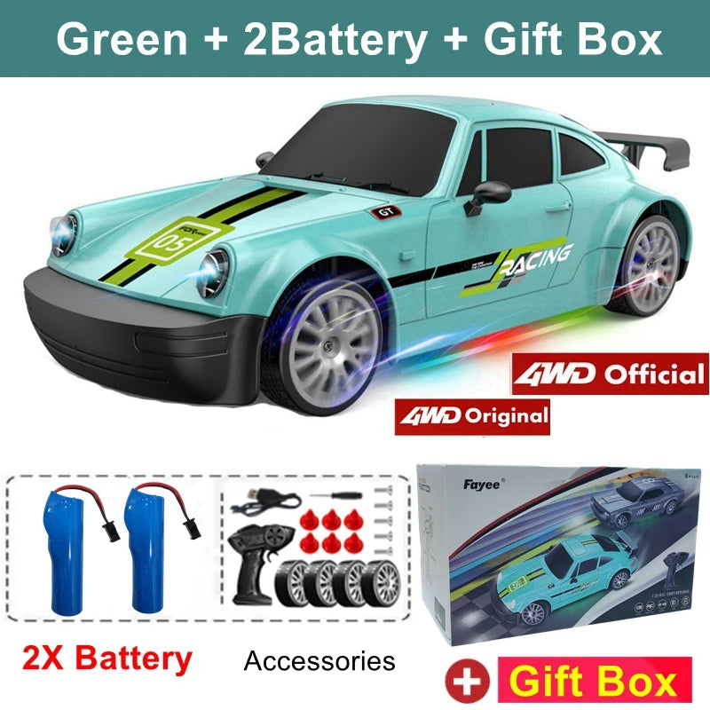 RC Drift Car with LED Light 2.4G Radio 20Km/H High Speed Remote Control Racing Cars Vehicle Model Toy Gift for Boy Girl Kid