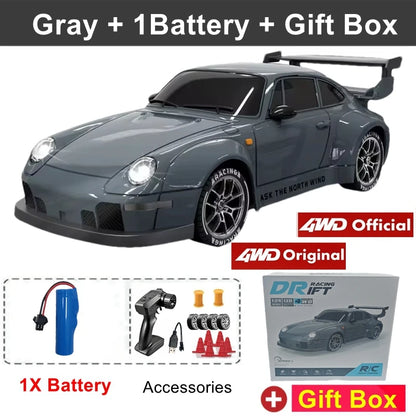 RC Drift Car with LED Light 2.4G Radio 20Km/H High Speed Remote Control Racing Cars Vehicle Model Toy Gift for Boy Girl Kid