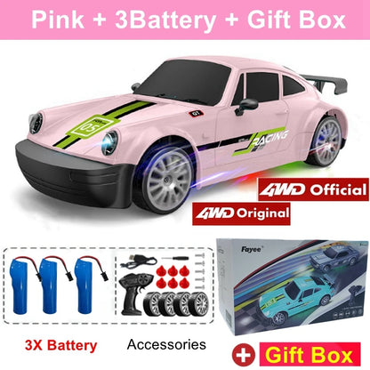 RC Drift Car with LED Light 2.4G Radio 20Km/H High Speed Remote Control Racing Cars Vehicle Model Toy Gift for Boy Girl Kid