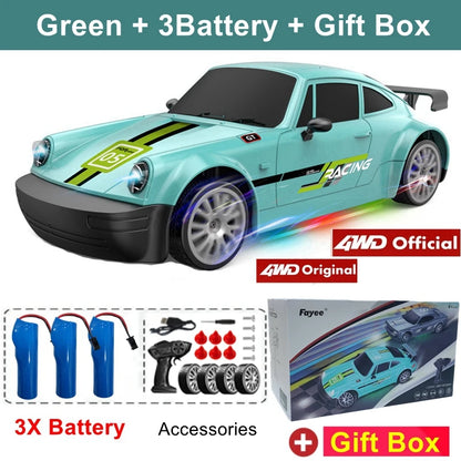 RC Drift Car with LED Light 2.4G Radio 20Km/H High Speed Remote Control Racing Cars Vehicle Model Toy Gift for Boy Girl Kid