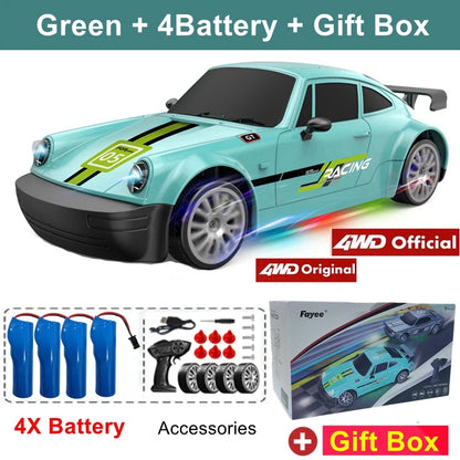 RC Drift Car with LED Light 2.4G Radio 20Km/H High Speed Remote Control Racing Cars Vehicle Model Toy Gift for Boy Girl Kid