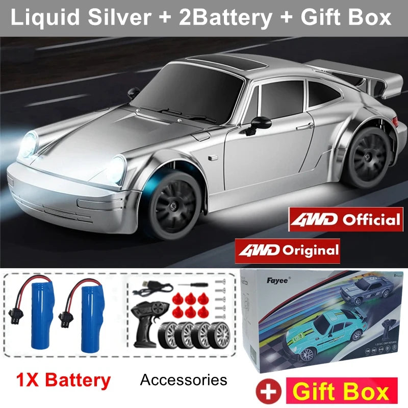 RC Drift Car with LED Light 2.4G Radio 20Km/H High Speed Remote Control Racing Cars Vehicle Model Toy Gift for Boy Girl Kid