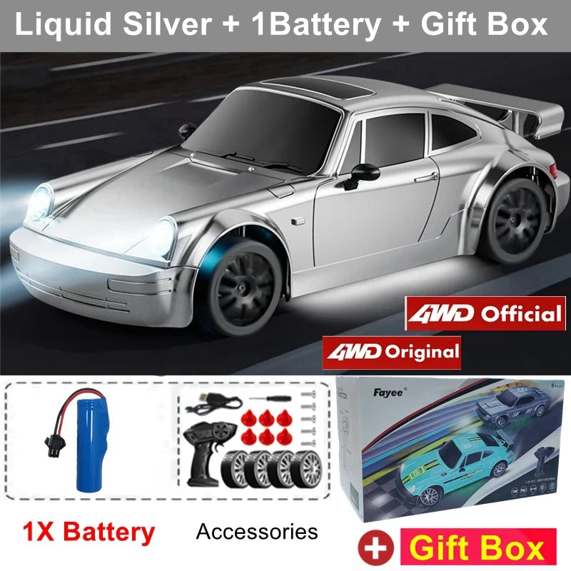 RC Drift Car with LED Light 2.4G Radio 20Km/H High Speed Remote Control Racing Cars Vehicle Model Toy Gift for Boy Girl Kid
