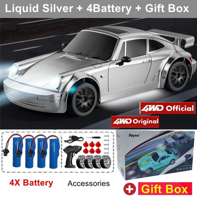 RC Drift Car with LED Light 2.4G Radio 20Km/H High Speed Remote Control Racing Cars Vehicle Model Toy Gift for Boy Girl Kid