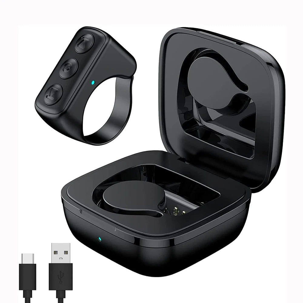 Phone Remote Control Page Turner Bluetooth Compatible Scrolling Ring for Tiktok Kindle App Phone Video Recording Controller