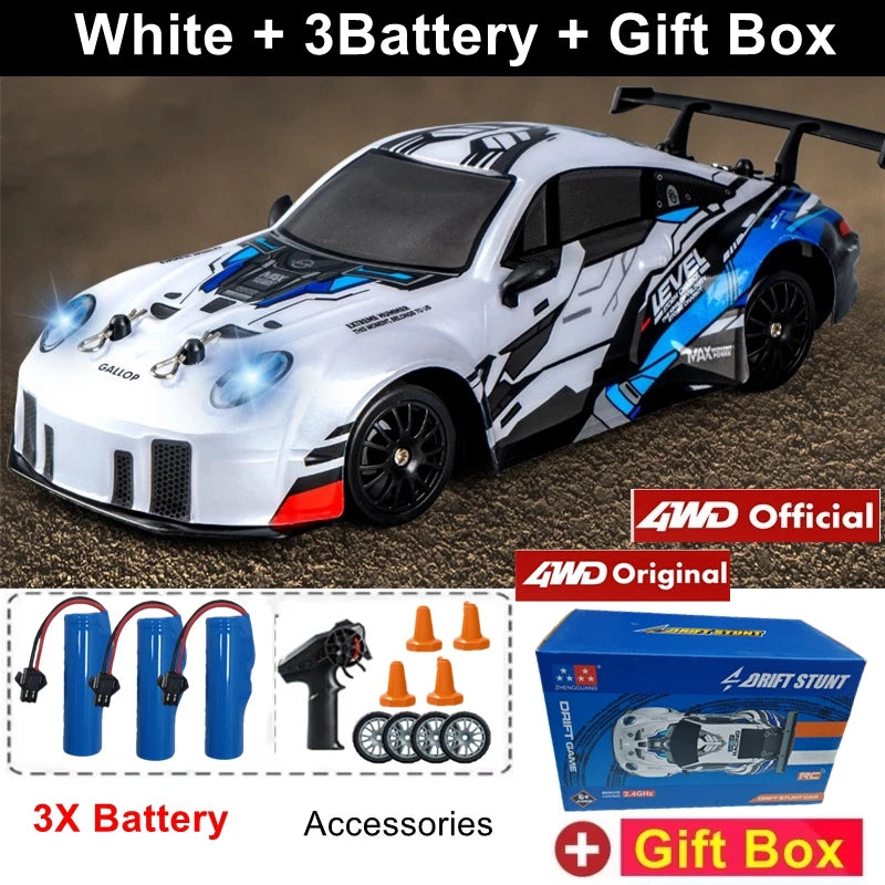 RC Drift Car with LED Light 2.4G Radio 20Km/H High Speed Remote Control Racing Cars Vehicle Model Toy Gift for Boy Girl Kid
