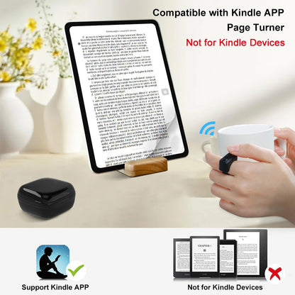 Phone Remote Control Page Turner Bluetooth Compatible Scrolling Ring for Tiktok Kindle App Phone Video Recording Controller