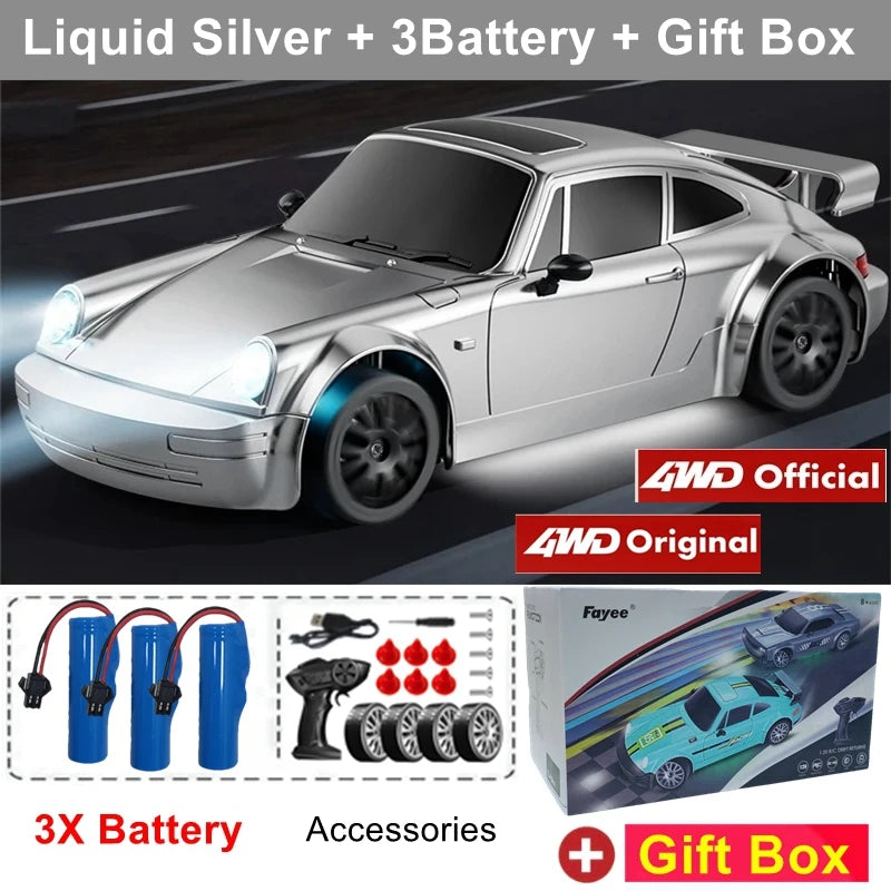 RC Drift Car with LED Light 2.4G Radio 20Km/H High Speed Remote Control Racing Cars Vehicle Model Toy Gift for Boy Girl Kid